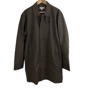 TENORE Car Coat Mens XL Bark Brown Button Front Long Sleeve Jacket TNML034